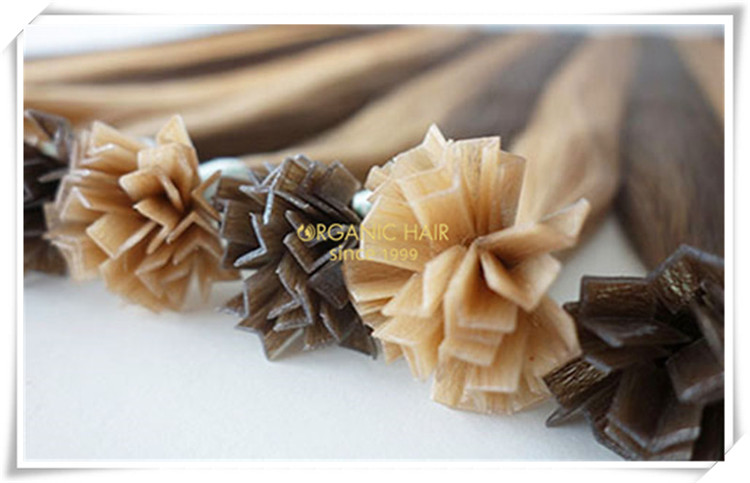 Full cuticle human hair V tip hair extensions CNY030